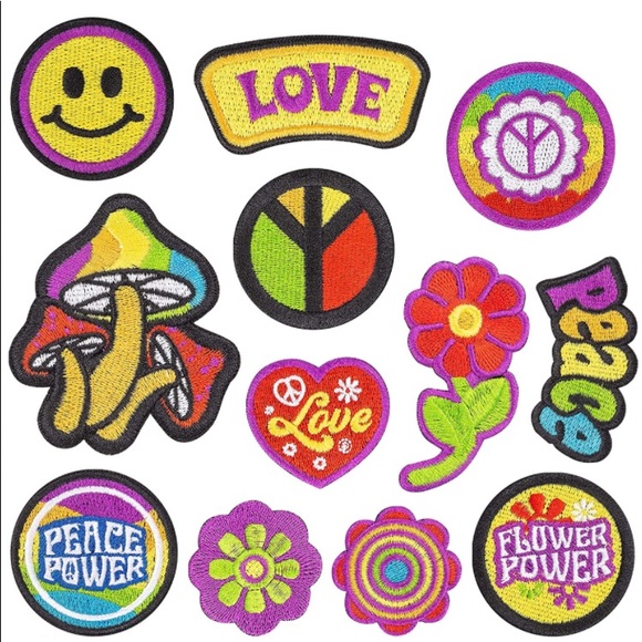 12 Pcs.Peace Patch iron on patches - Picture 1 of 7